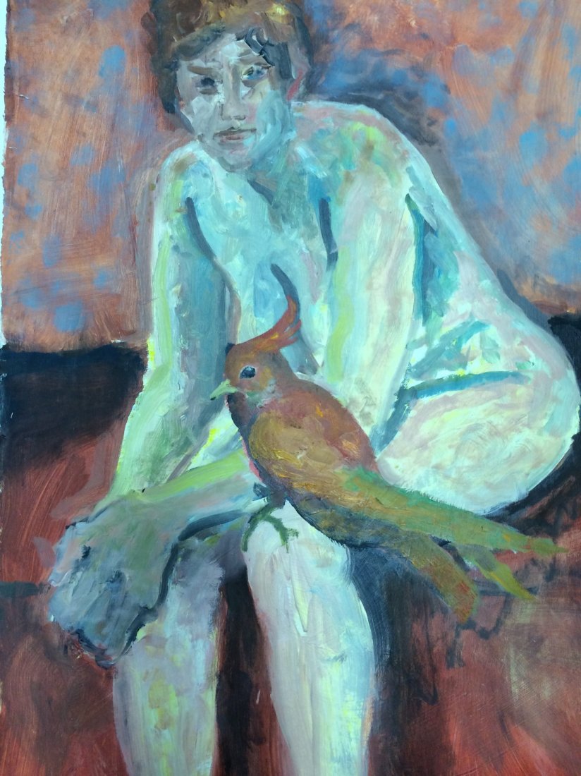 MODERN PORTRAIT OIL PAINTING RALPH NEADERLAND: MODERN PORTRAIT OIL PAINTING ON PAPER MEASURES 25 BY 39 ARTIST RALPH NEADERLAND IT IS NOT FRAMED AND IN GOOD CONDITION WE OFFER IN HOUSE SHIPPING