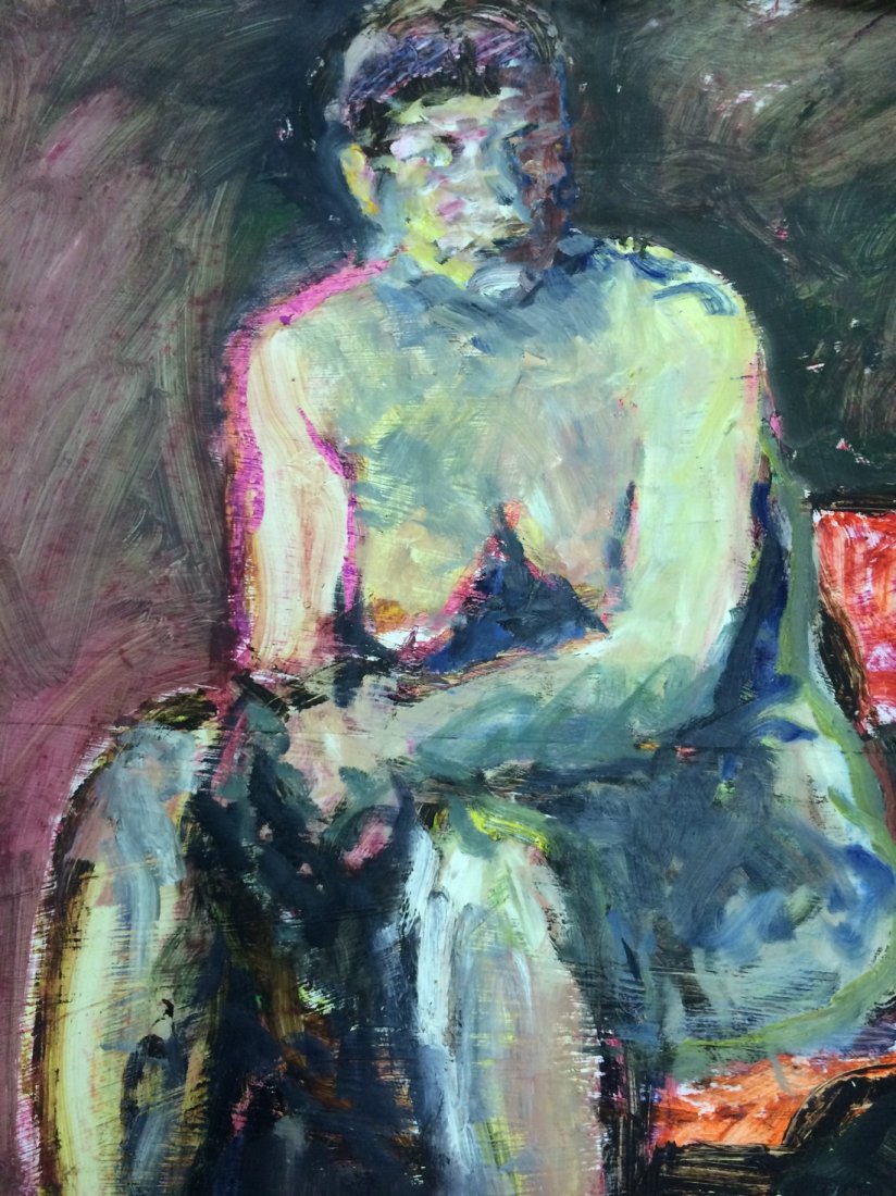 MODERN PORTRAIT OIL PAINTING RALPH NEADERLAND: MODERN PORTRAIT OIL PAINTING ON PAPER MEASURES 26 BY 40 ARTIST RALPH NEADERLAND IT IS NOT FRAMED AND IN GOOD CONDITION WE OFFER IN HOUSE SHIPPING