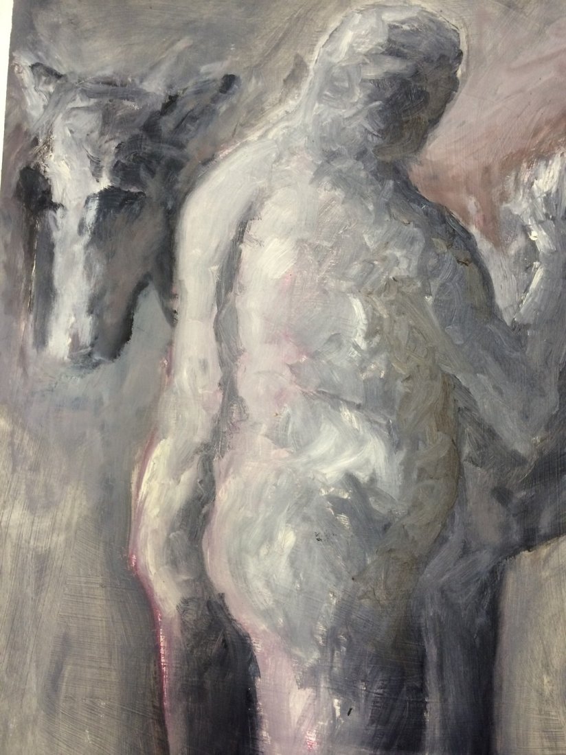MODERN PORTRAIT OIL PAINTING RALPH NEADERLAND: MODERN PORTRAIT OIL PAINTING ON PAPER MEASURES 39 BY 35 ARTIST RALPH NEADERLAND IT IS NOT FRAMED AND IN GOOD CONDITION WE OFFER IN HOUSE SHIPPING