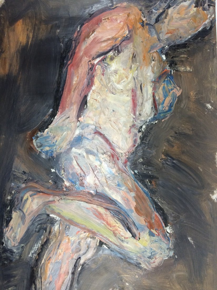 MODERN PORTRAIT OIL PAINTING RALPH NEADERLAND: MODERN PORTRAIT OIL PAINTING ON PAPER MEASURES 25 BY 39 ARTIST RALPH NEADERLAND IT IS NOT FRAMED AND IN GOOD CONDITION WE OFFER IN HOUSE SHIPPING