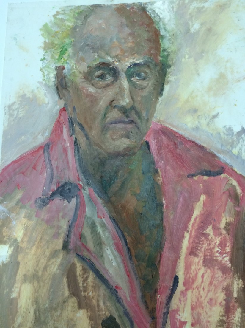 MODERN PORTRAIT OIL PAINTING RALPH NEADERLAND: MODERN PORTRAIT OIL PAINTING ON PAPER. ARTIST RALPH NEADERLAND IT IS NOT FRAMED AND IN GOOD CONDITION WE OFFER IN HOUSE SHIPPING