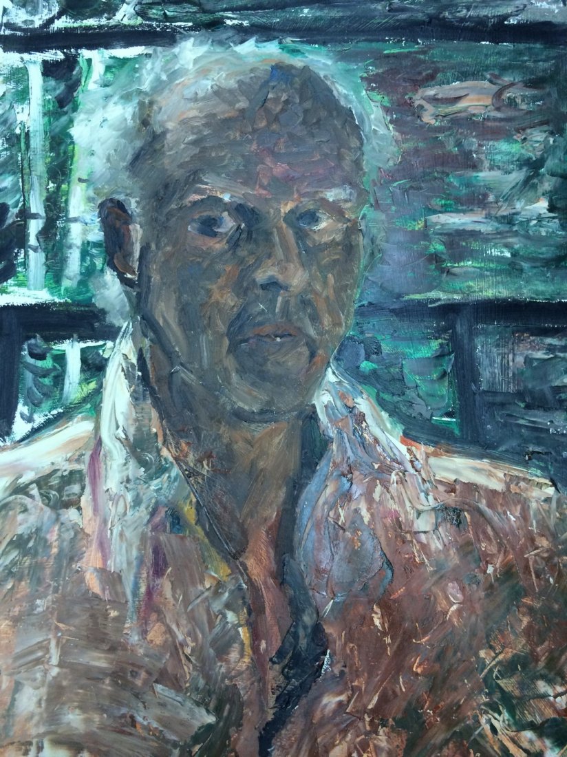 MODERN PORTRAIT OIL PAINTING RALPH NEADERLAND: MODERN PORTRAIT OIL PAINTING ON PAPER. ARTIST RALPH NEADERLAND IT IS NOT FRAMED AND IN GOOD CONDITION WE OFFER IN HOUSE SHIPPING