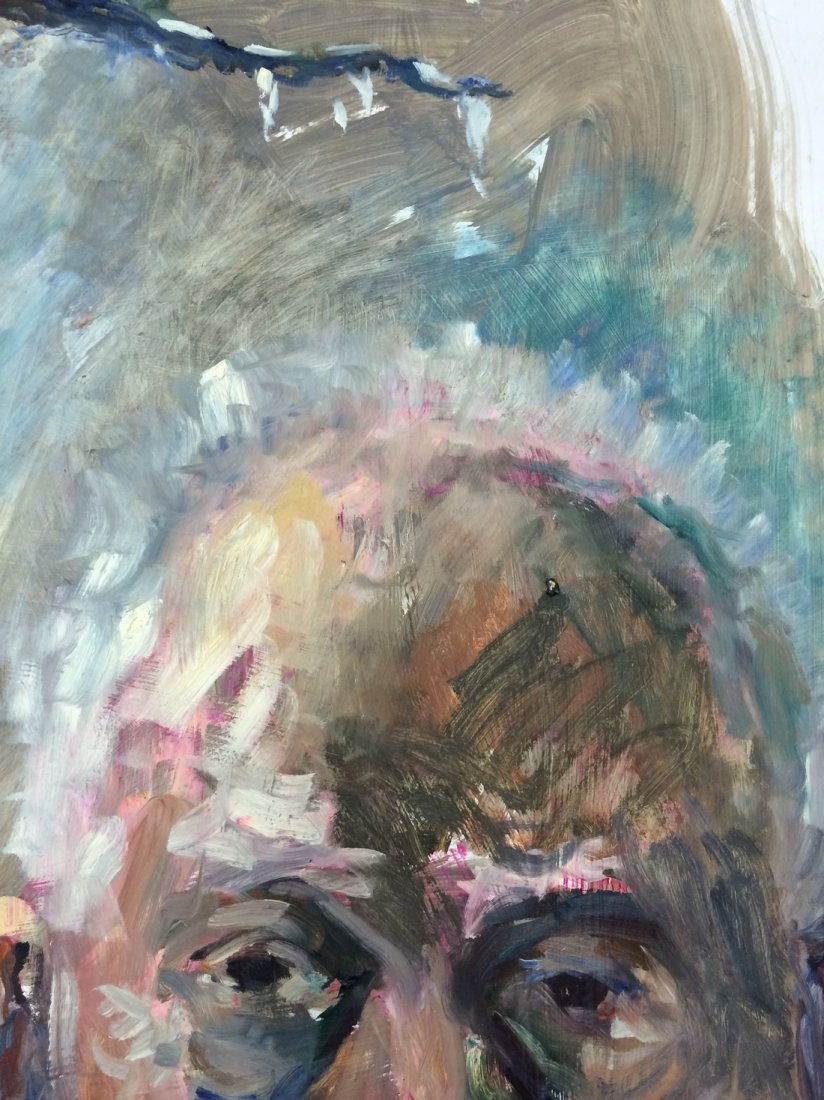 MODERN PORTRAIT OIL PAINTING RALPH NEADERLAND: MODERN PORTRAIT OIL PAINTING ON PAPER. ARTIST RALPH NEADERLAND IT IS NOT FRAMED AND IN GOOD CONDITION WE OFFER IN HOUSE SHIPPING