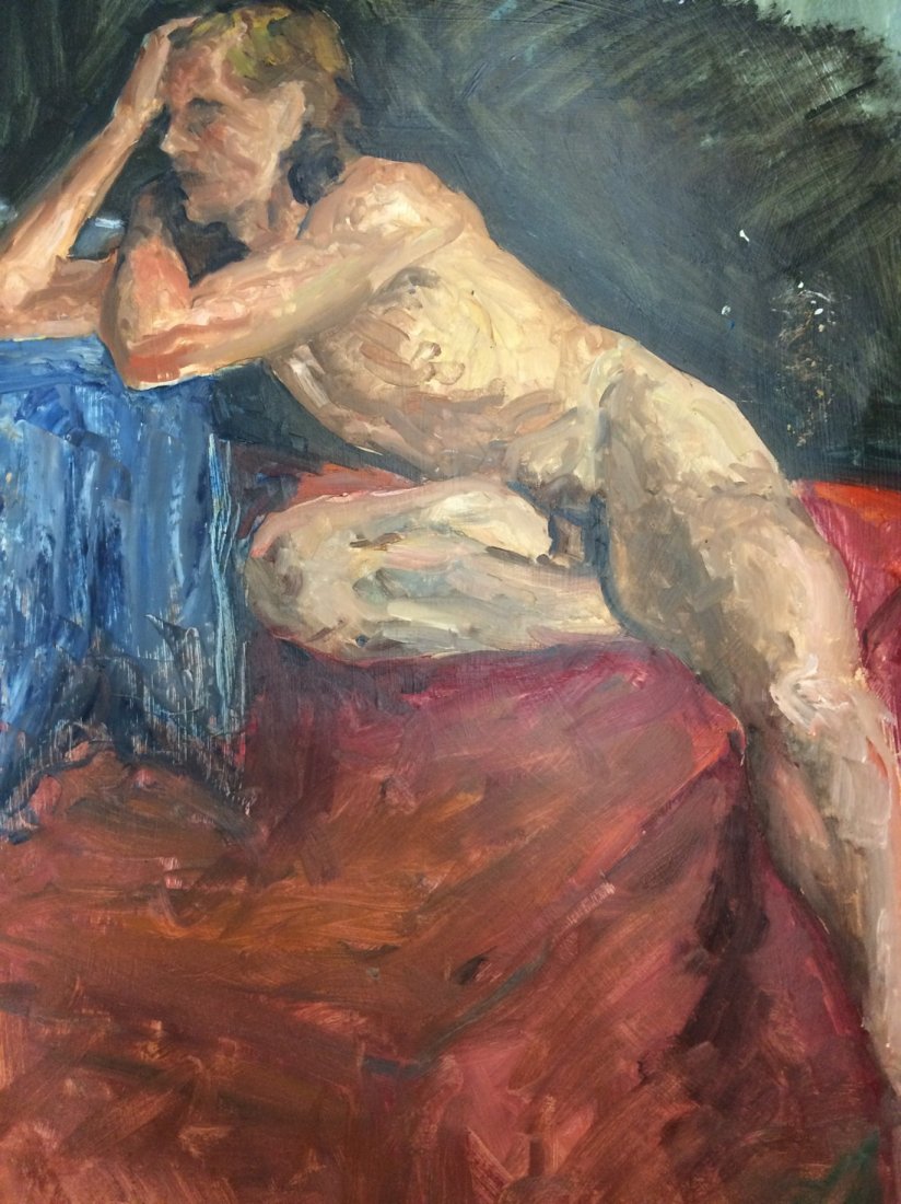 MODERN PORTRAIT OIL PAINTING RALPH NEADERLAND: MODERN PORTRAIT OIL PAINTING ON PAPER. ARTIST RALPH NEADERLAND IT IS NOT FRAMED AND IN GOOD CONDITION WE OFFER IN HOUSE SHIPPING