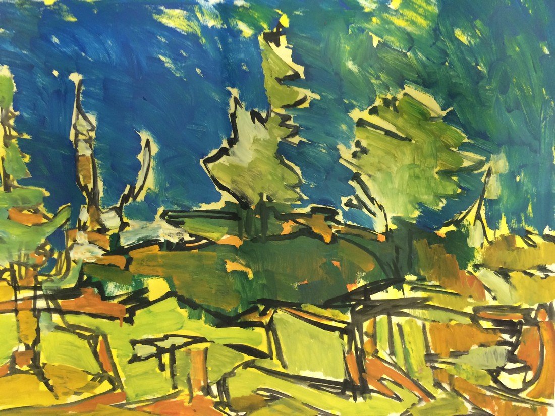 MODERN ACRYLIC ON PAPER BY LOUISE ODES (1 of 2)