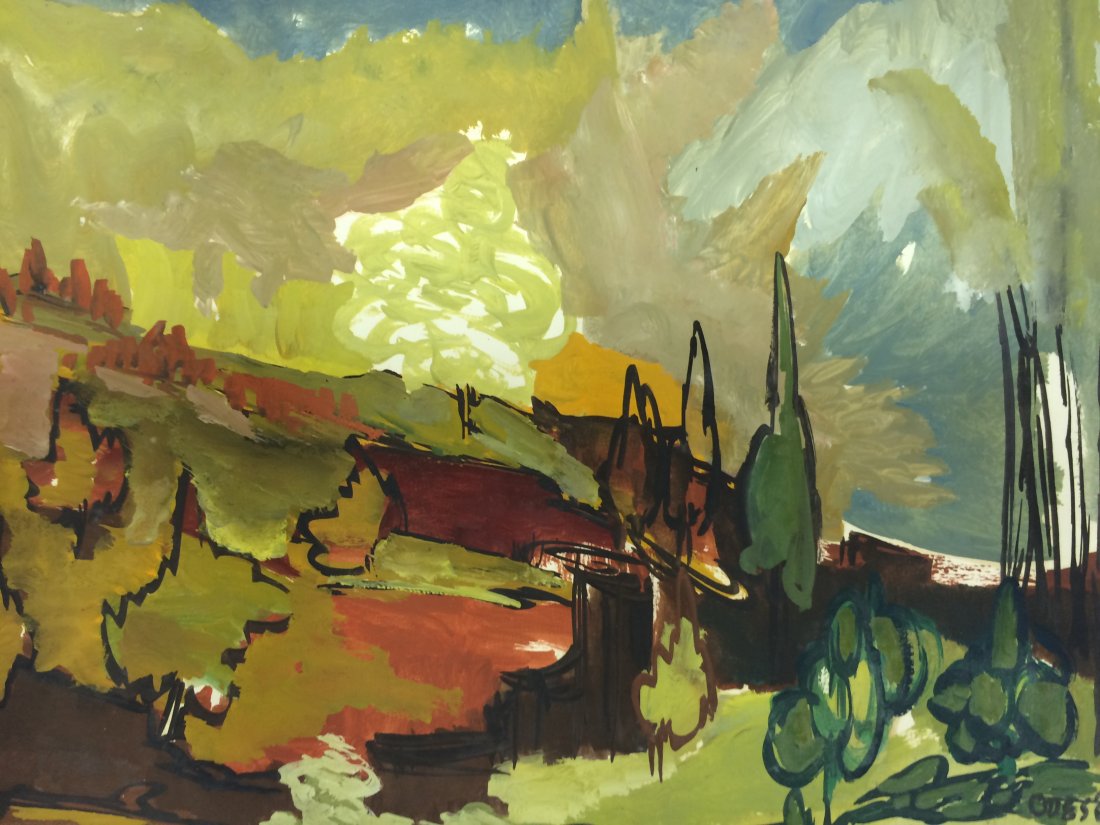 MODERN ACRYLIC ON PAPER BY LOUISE ODES (1 of 2)