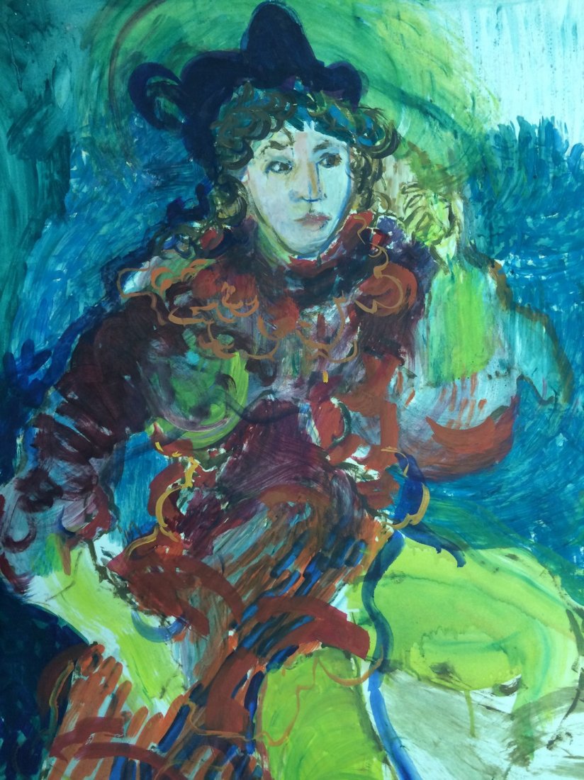 MODERN WATERCOLOR ON PAPER BY LOUISE ODES: LOUISE ODES UNSIGNED WATERCOLOR ON PAPER CIRCA 1950"S DIMENSIONS: 21"X 32" GOOD CONDITION WE OFFER IN HOUSE SHIPPING
