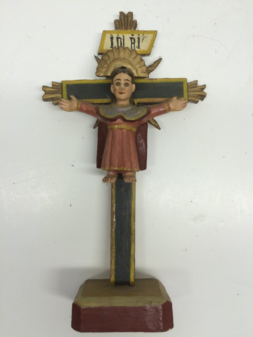 ETHNIC BOY ON CROSS: ETHNIC BOY ON CROSS 10 INCHES TALL IT IS IN GOOD CONDITION, WE OFFER IN HOUSE SHIPPING