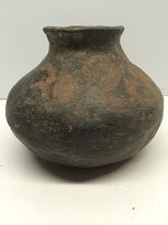 ANTIQUE ETHNIC POTTERY: ANTIQUE ETHNIC POTTERY VASE MEASURES 5 INCHES TALL 7 INCHES ACROSS IT IS IN GOOD CONDITION ,WE OFFER IN HOUSE SHIPPING