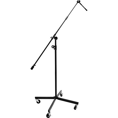 Studio Boom with 7\" Mini Boom Extension and Casters: This stand includes nearly everything you need for starting a studio project. At its core is a telescoping vertical shaft and an extra long telescoping boom with a solid steel counterweight. The 40-te