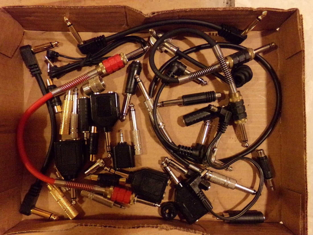 Lot of Assorted Music Adapters and Accessories: This is a box of Adapters. Please see photos of actual lot for details.
