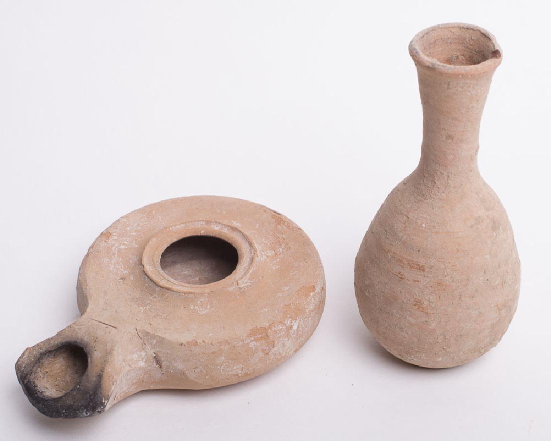 Lot of 2 Ancient Holy Land Herodian Lamp/Bottle c.50 BC (1 of 2)