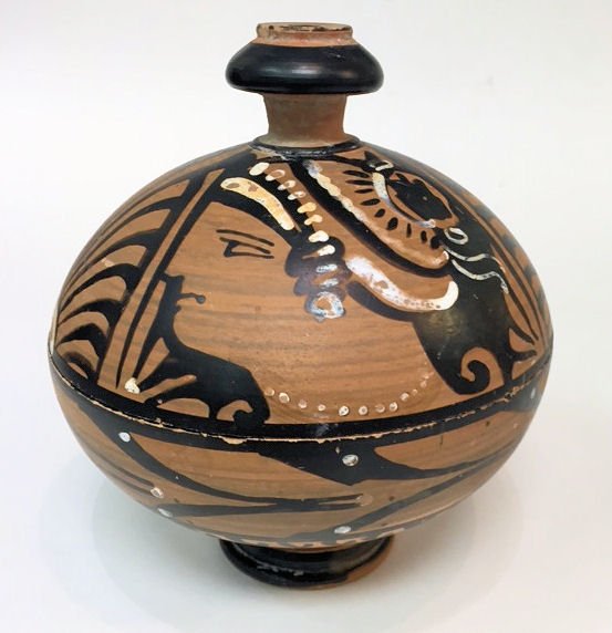 Ancient Apulian Pottery Red-Figure Pyxis Ca. 350 B.C (1 of 3)