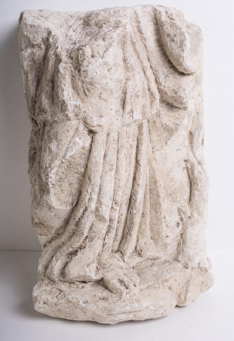Ancient Roman Limestone Statue Fragment c.1st cent AD (1 of 2)