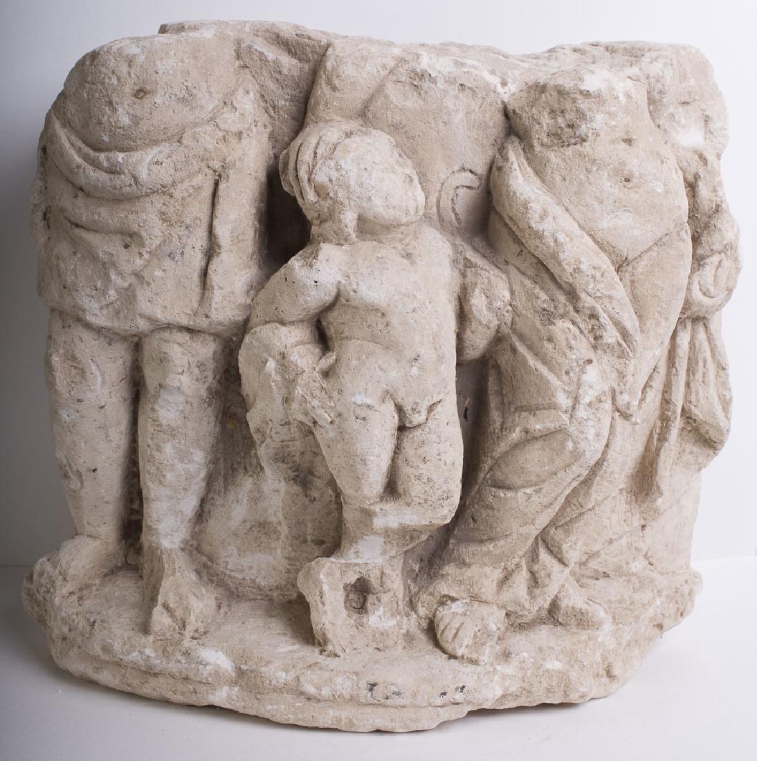 Ancient Roman Limestone Statue Fragment c.1st cent AD (1 of 2)