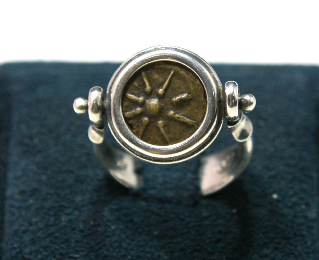 Ancient Widows Mites coin set in Silver ring c.1st cent (1 of 4)