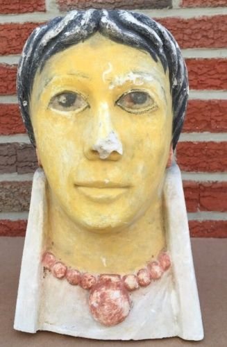 Egyptian Roman Style plaster head of a woman (1 of 6)