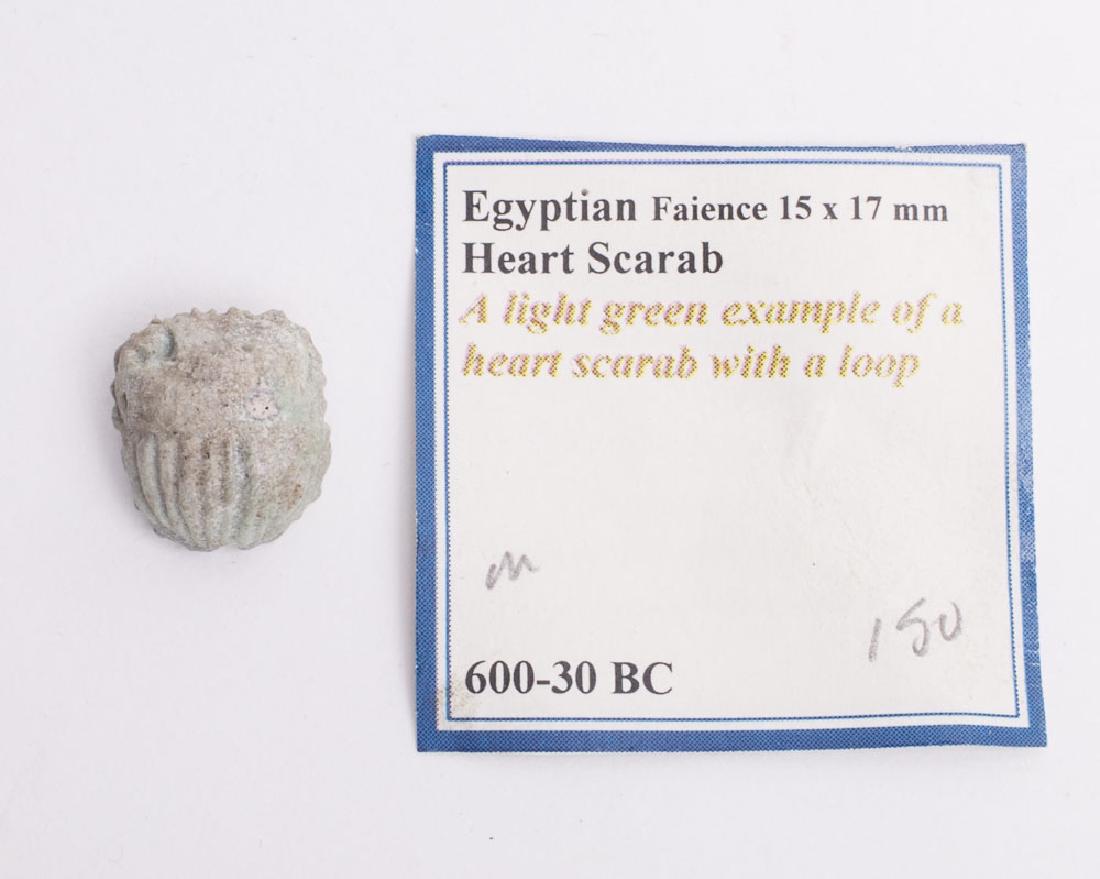 Ancient Egyptian Faience Scarab Late Period c.600 BC (1 of 2)