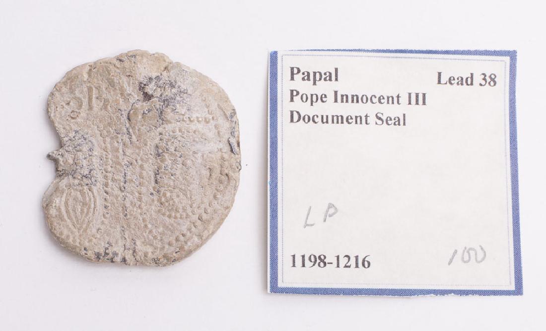 Ancient Byzantine Lead Seal Pope Innocent III c.1198 AD (1 of 2)