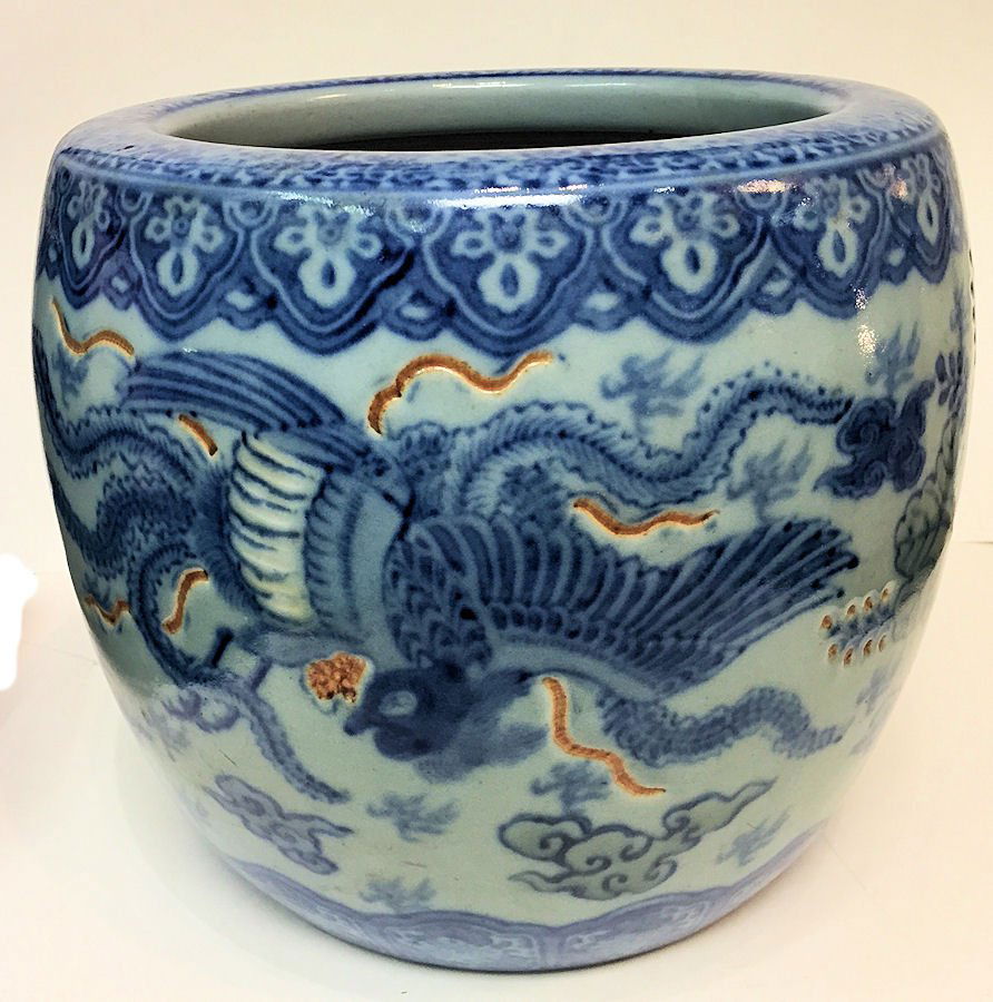 Antique Japanese ceramic imari hibachi from the Meiji (1 of 3)