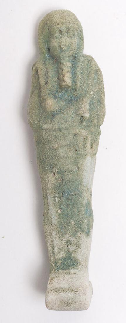 Ancient Egyptian Blue Faience Ushabti c.600 BC. (1 of 2)