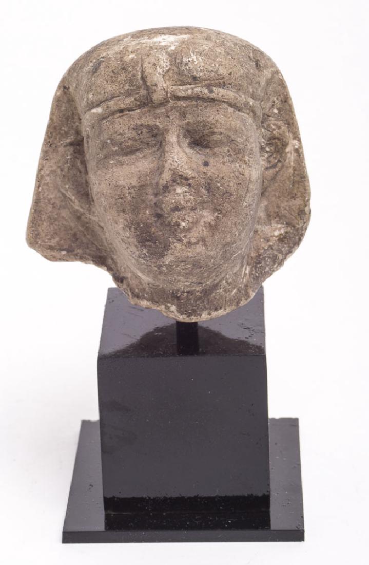 Ancient Egyptian Limestone Head Fragment 26th Dynasty (1 of 2)
