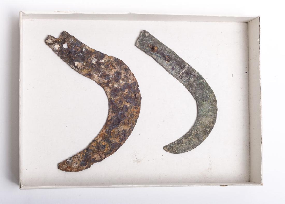 Lot of 2 Ancient Roman Bronze/Iron Sickle c.100 BC (1 of 1)
