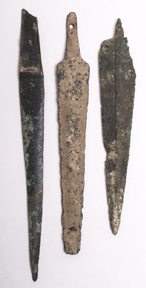 Lot of 3 Ancient Luristan Bronze Spear Point c.1000 BC. (1 of 2)