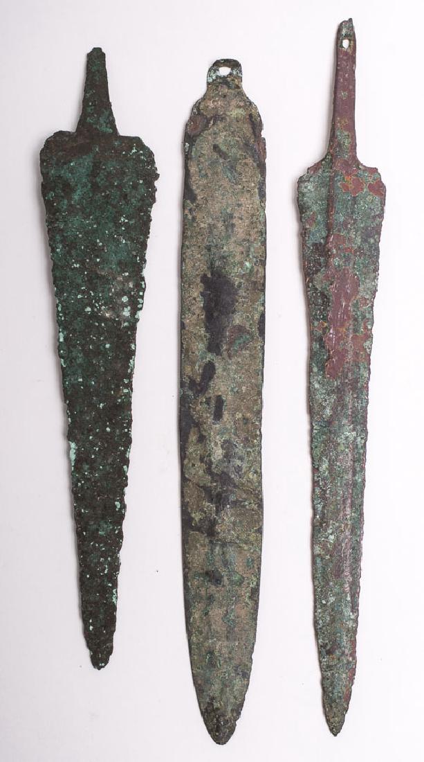 Lot of 3 Ancient Luristan Bronze Spear Point c.1000 BC. (1 of 2)