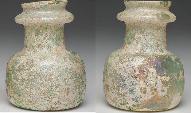 Ancient Roman Pale Glass Bottle Ca. 2nd-4th century A.D (1 of 1)