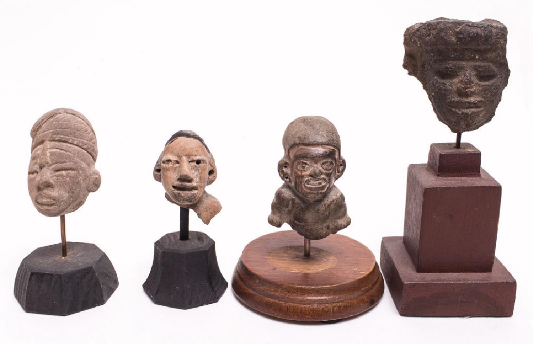 Lot of 4 Ancient Pre-Columbian Terracotta Heads Fragmen (1 of 1)