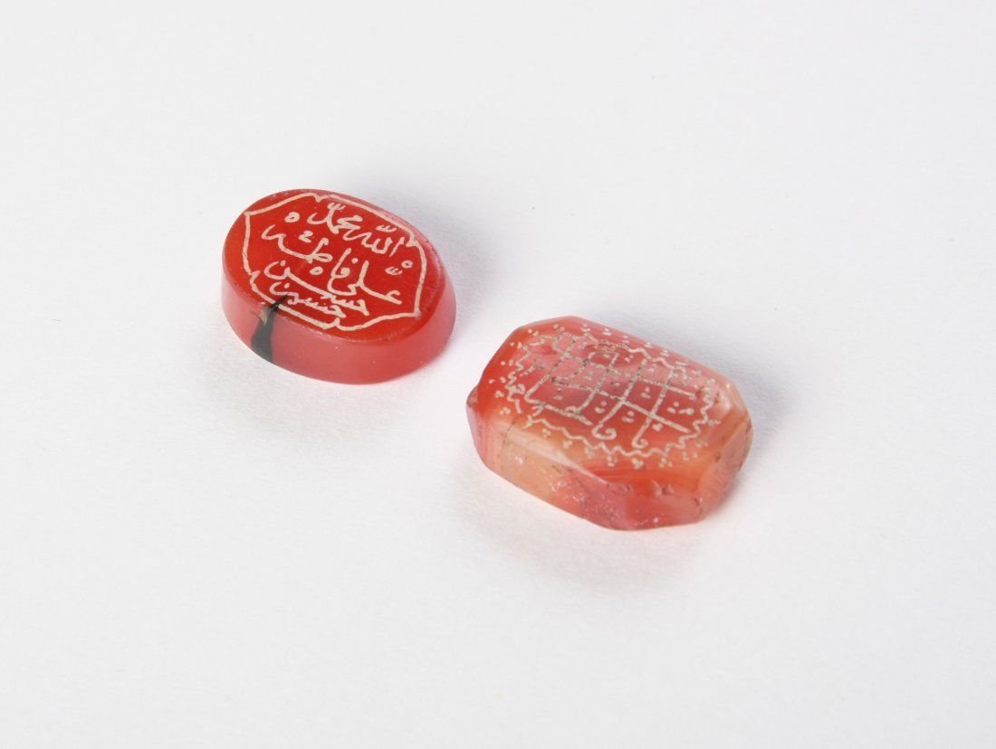 Lot of two Ottoman Agate Stone Intaglios c.1800's. (1 of 3)