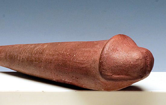 Roman Style red-brown pottery phallus (1 of 2)