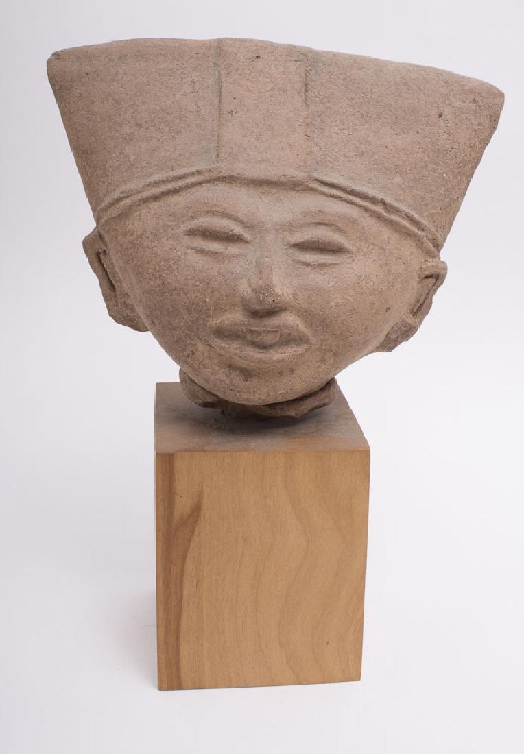 Ancient Pre-Columbian Veracruz Head with headdress (1 of 3)