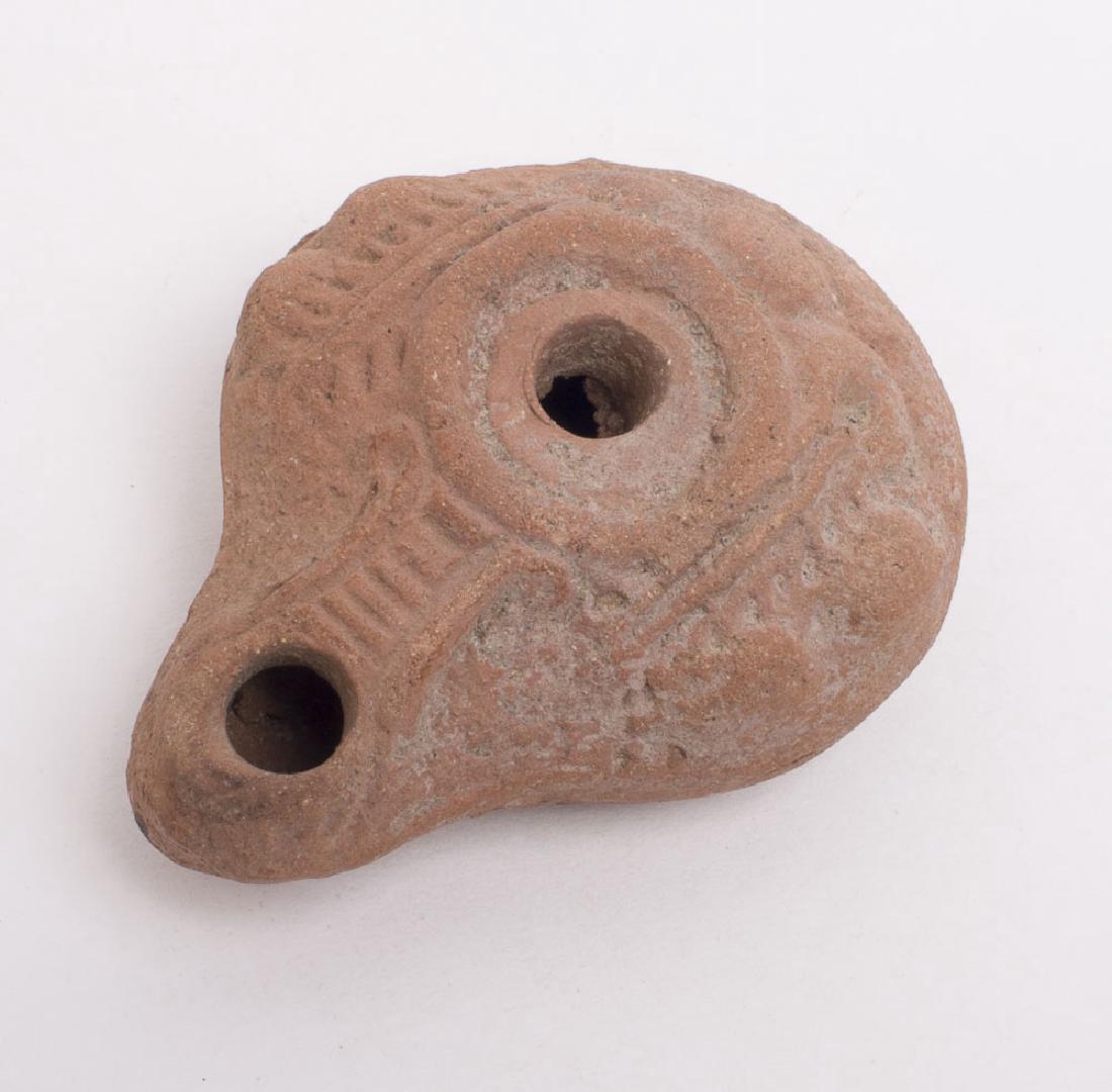 Ancient Roman Egypt Terracotta Frog Oil Lamp c.2nd cen (1 of 1)