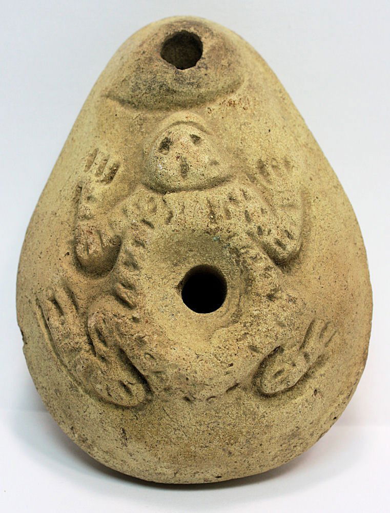 Ancient Roman Egypt Terracotta Frog Oil Lamp c.2nd cen (1 of 2)