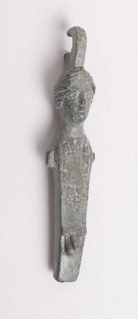 Ancient Roman Bronze Herm as Casket Latch with grapes (1 of 2)