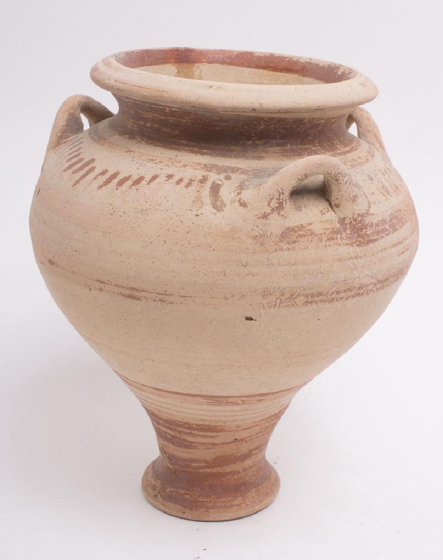 Ancient Greek Three handled Pottery Vase c.4th cent BC (1 of 2)