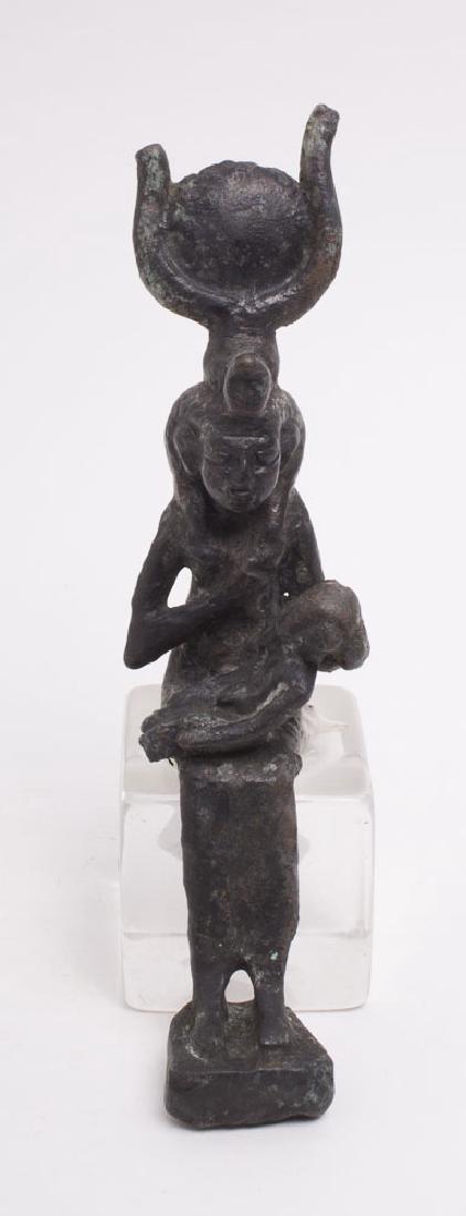 Ancient Egyptian Bronze Isis with Child Horus c.600 BC. (1 of 3)