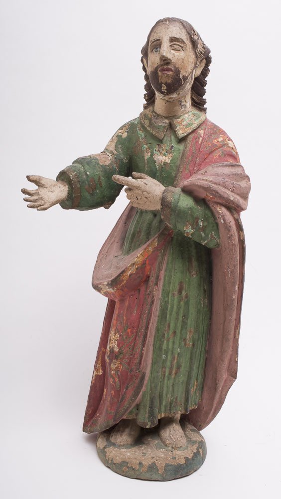 Large Wooden Christian Saint, Spain c.17th/18th century (1 of 2)