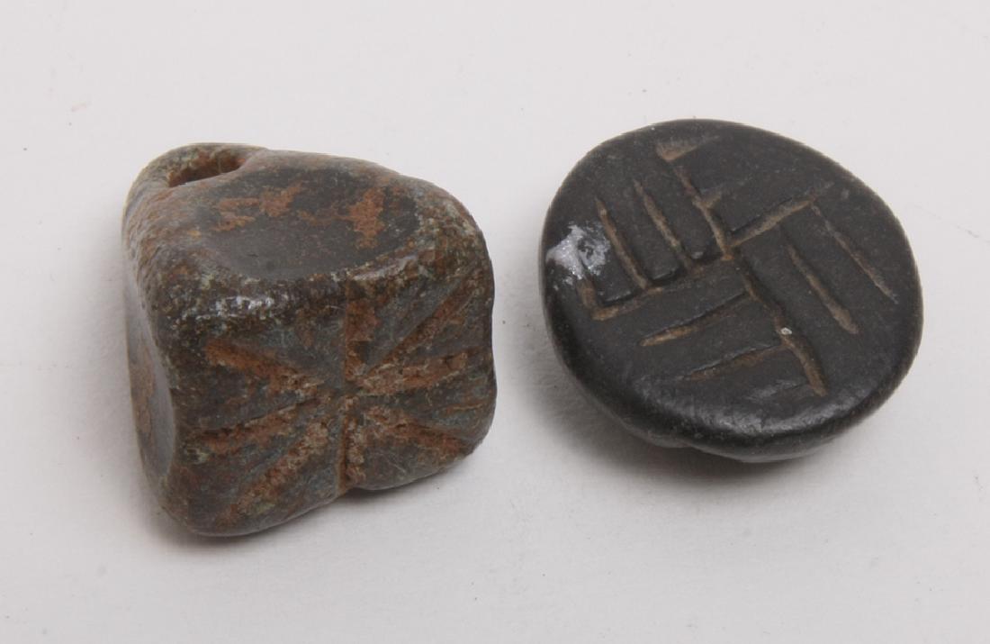 Two Ancient Anatolian Black Stone Seals c.3500-3100 BC (1 of 1)