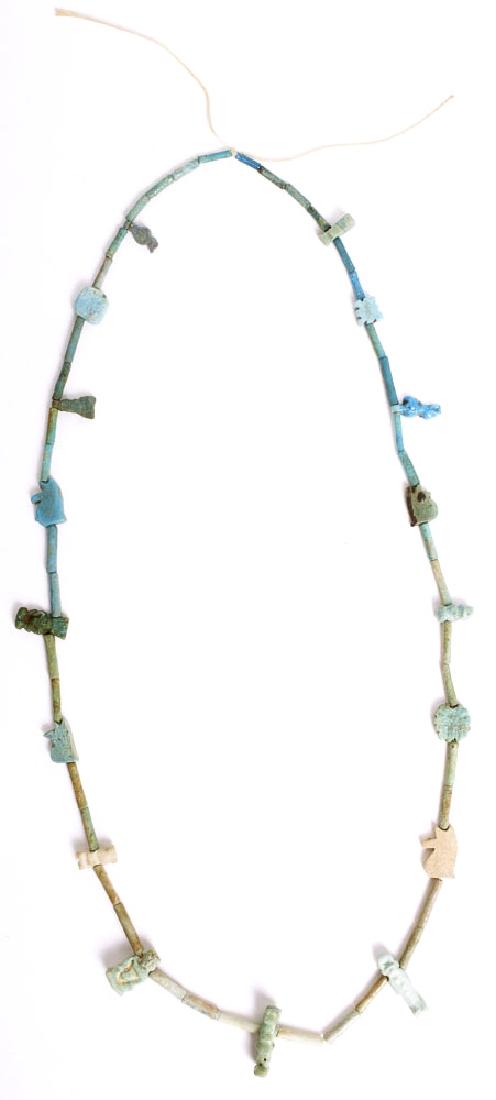 Ancient Egyptian Faience Beads Necklace with Amulets (1 of 1)
