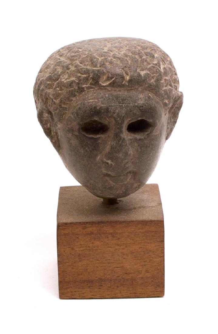 Rare Ancient Greek Stone head of a Youth c.4th cent BC. (1 of 2)