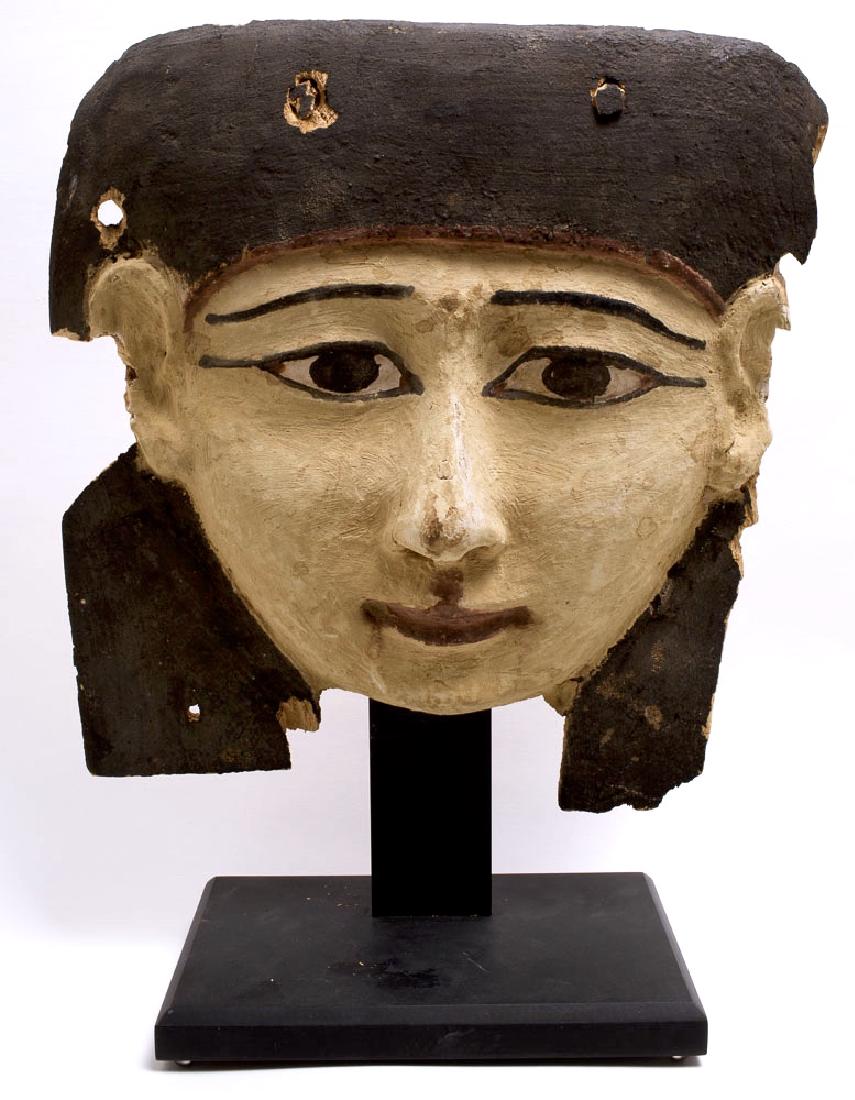 Ancient Egyptian Mummy Wood Mask late Period c.620 BC. (1 of 2)