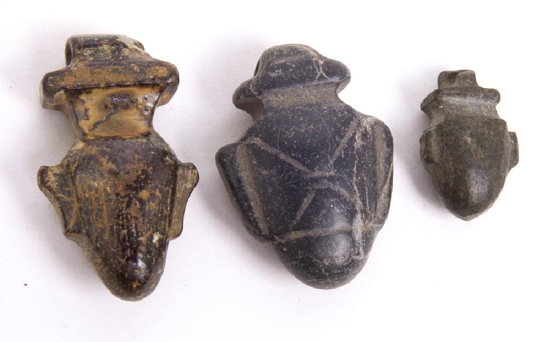 Lot of 3 Ancient Egyptian Stone Heart Amulets c.700 BC (1 of 2)
