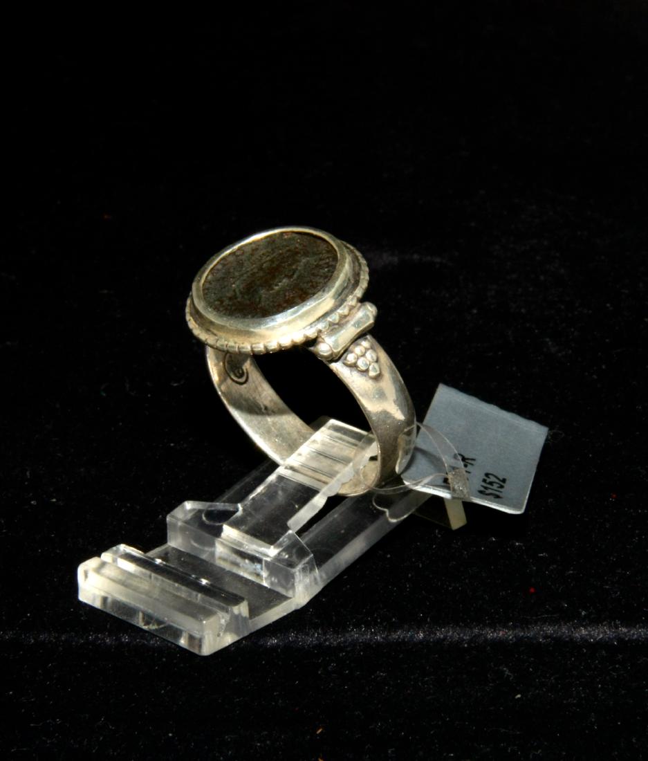 Ancient Roman Constantine Bronze Coin Set SIlver Ring (1 of 2)
