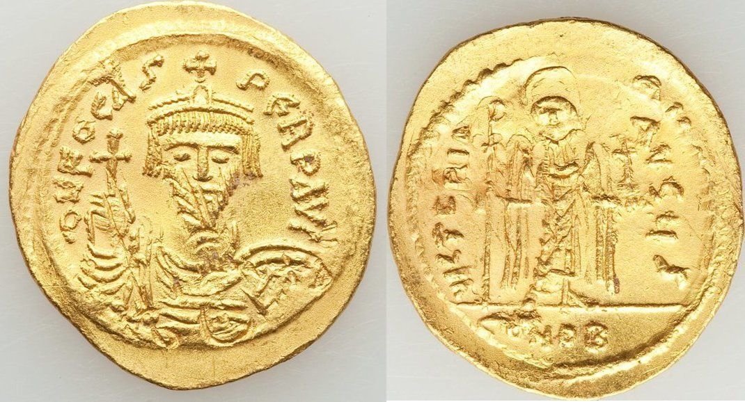 Ancient Byzantine Phocas (AD 602-610). AV gold solidus (1 of 1)