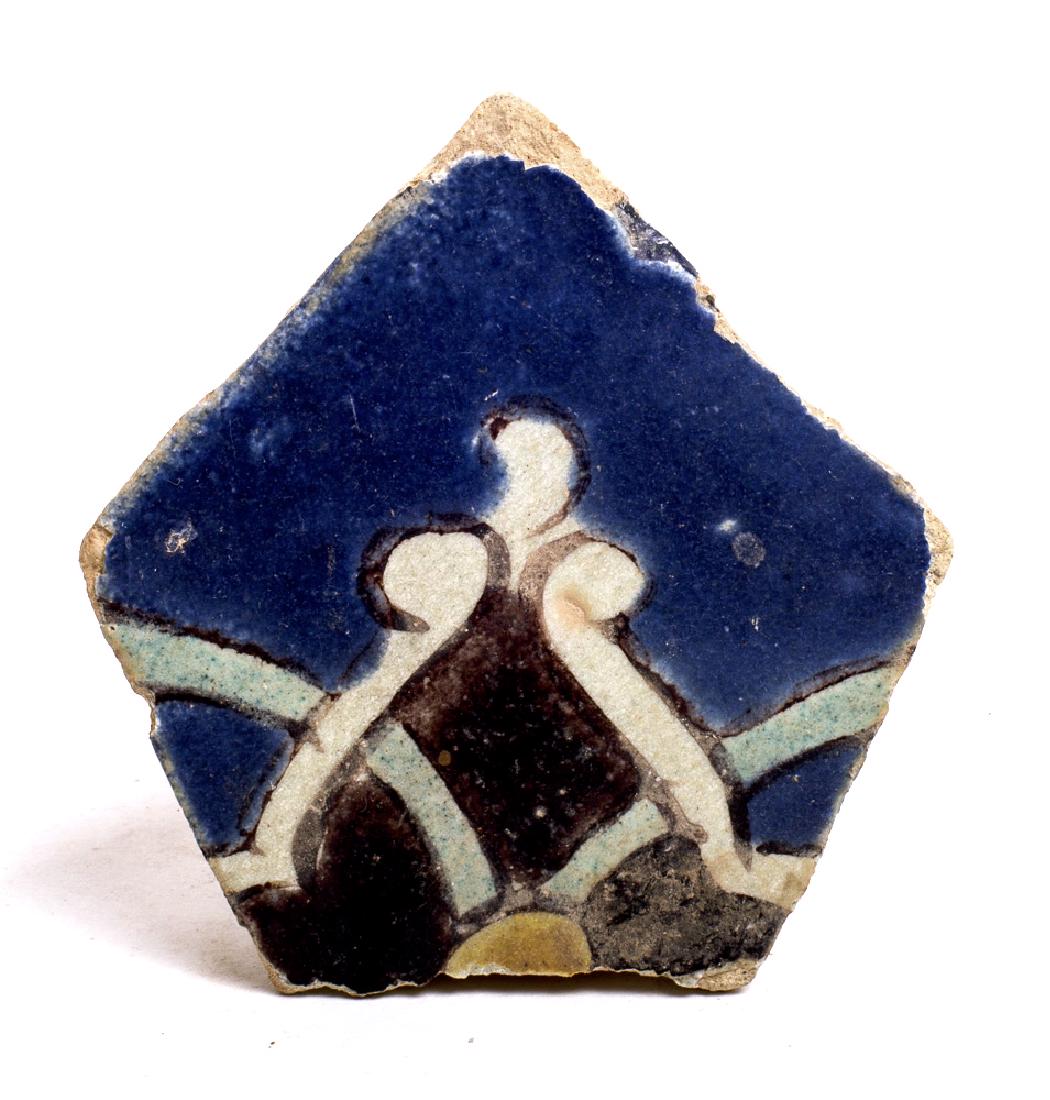 Ottoman Turkish Ceramic Tile Fragment c.18th century (1 of 2)