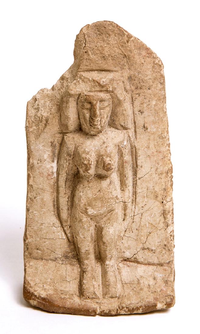 Ancient egyptian Limestone Relief with goddess c.300 BC (1 of 3)