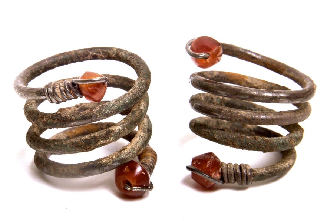 A Pair of Ancient Roman Silver Hair rings c.2nd cen AD (1 of 1)